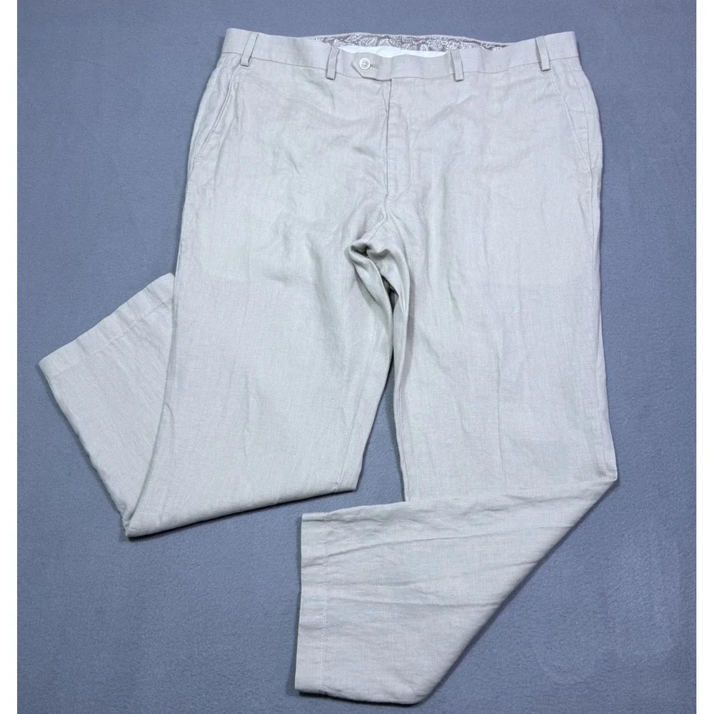 Lauren Ralph Lauren Pants Mens 38x28 Beige Linen Athleisure Normcore Dadcore